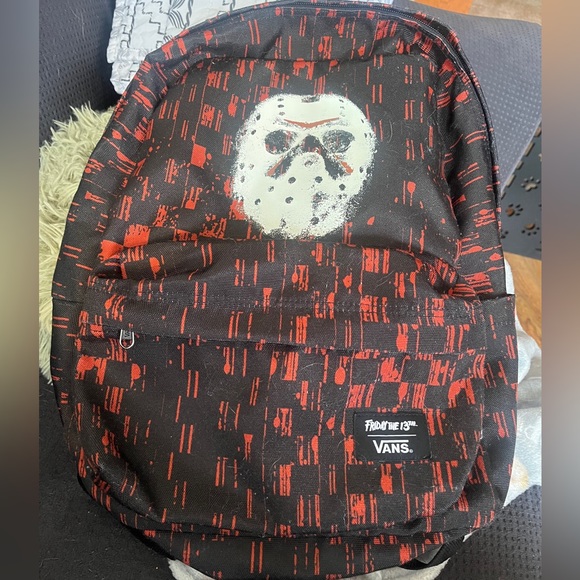 Vans backpack Black and Red Backpack Friday The 13th collab